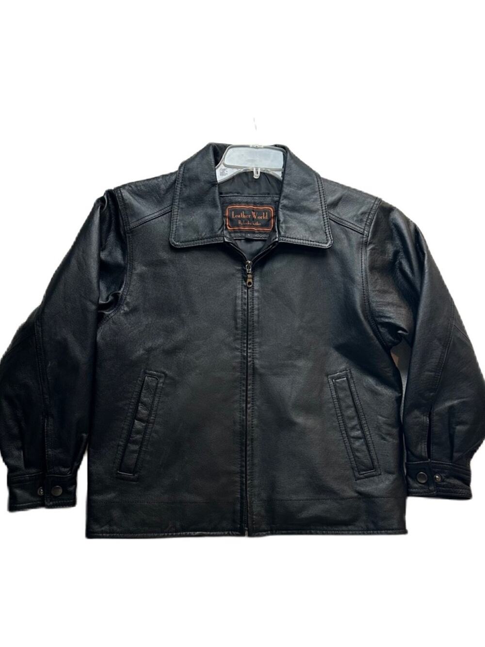 Leather World Black Leather Moto Jacket